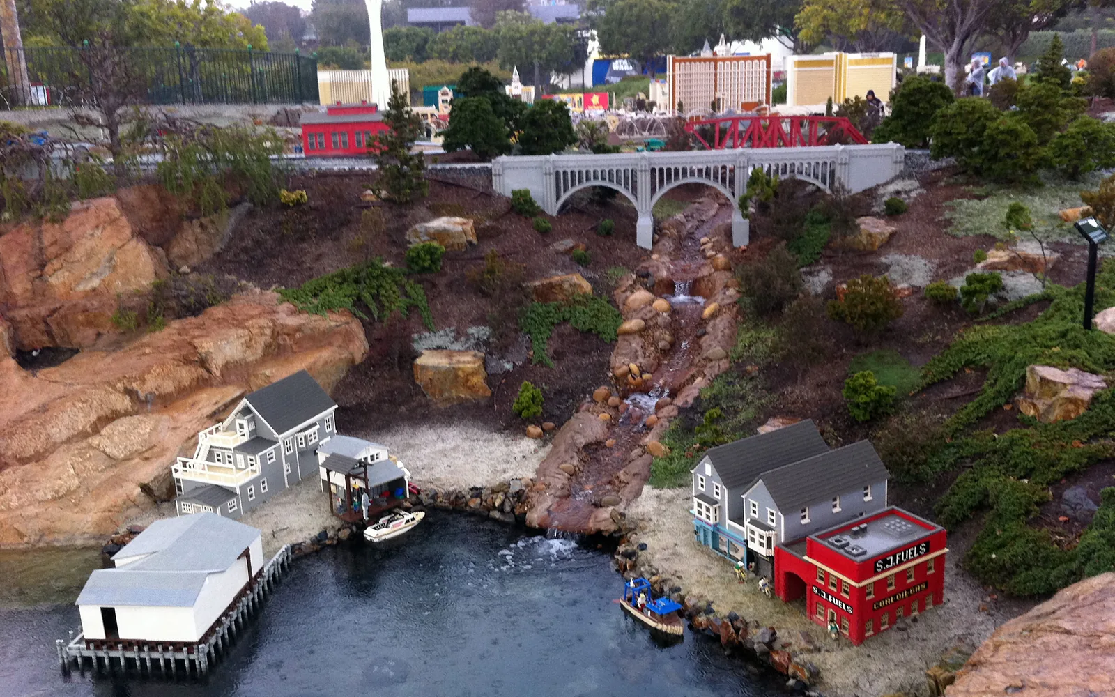 LEGOLAND California resort with colorful ride structures and castle-themed building